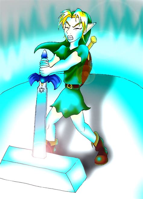 ZELDA HELPING LINK PULL OUT HIS SWORD 